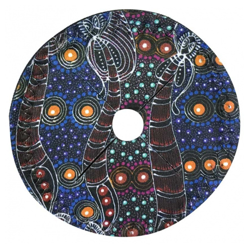 Utopia Aboriginal Art Neoprene Wine Glass Cover Coaster - Dreamtime Sisters (Round)