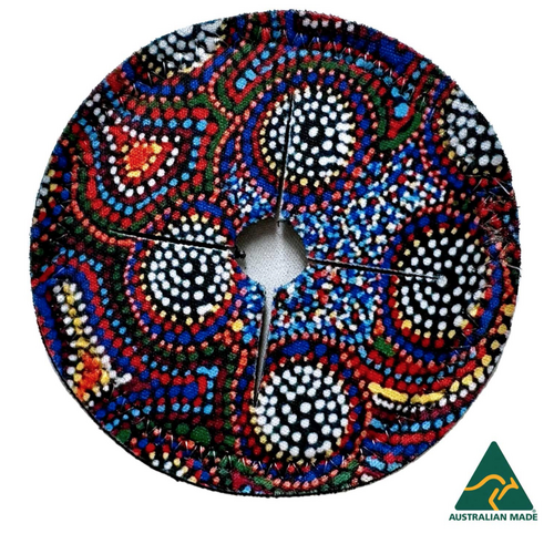 Utopia Aboriginal Art Neoprene Wine Glass Cover Coaster - Atwakeye (Round)