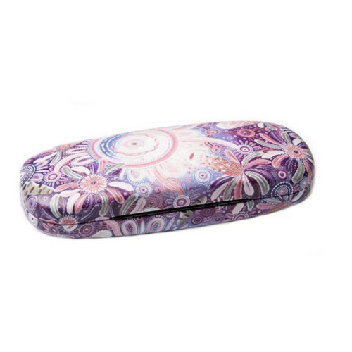 Chernee Sutton Aboriginal Art Hardcover Glasses Case - Waratah