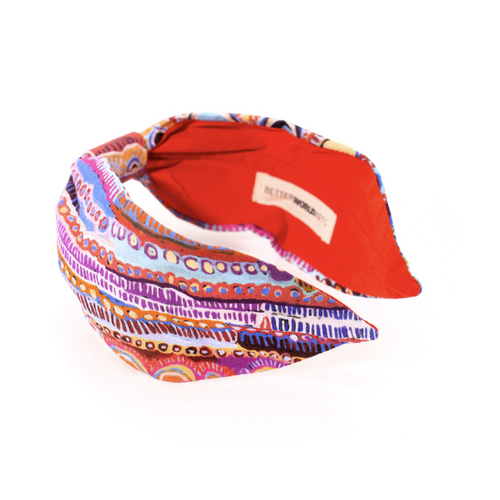 Two Dogs Dreaming - Better World Aboriginal Art Organic Cotton Headband