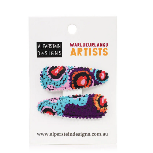 Warlukurlangu Aboriginal Art Hairclips (2 Pack) - Lappi Lappi Dreaming
