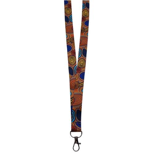 Hogarth Arts Aboriginal Lanyard (SINGLE CLIP)- Skipping Stones