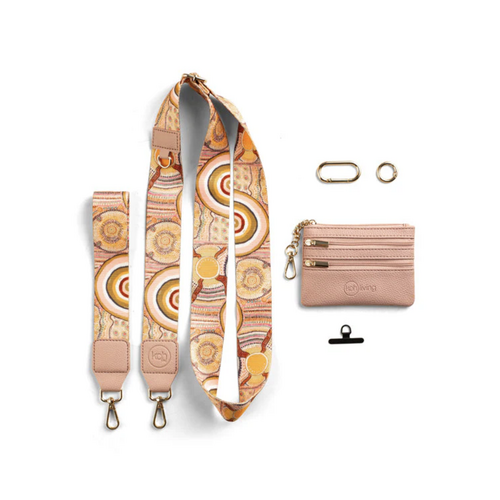Koh Living Aboriginal Art Mobile Phone/Coin Purse Lanyard - Journeys in the Sun