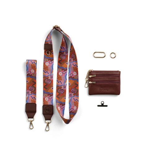 Koh Living Aboriginal Art Mobile Phone/Coin Purse Lanyard - Our Country