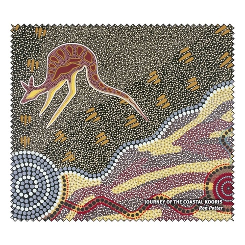 Tobwabba Aboriginal Art Microfibre Lens Cloth - Journey of the Coastal Kooris