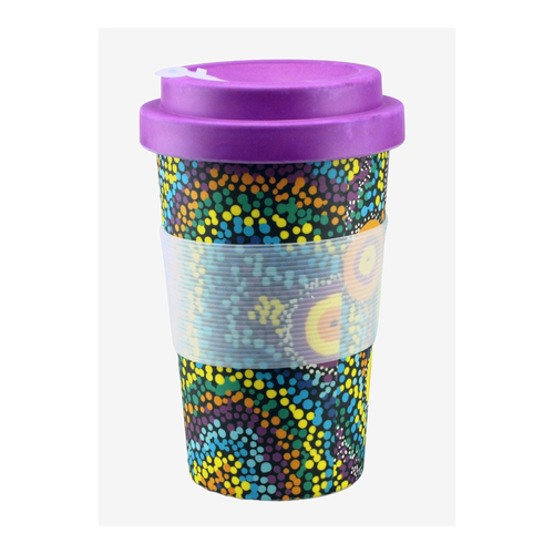 Bunabiri Dreaming Bamboo Fibre Enviro Travel Coffee Mug (400ml) - Seven Sisters Dreaming