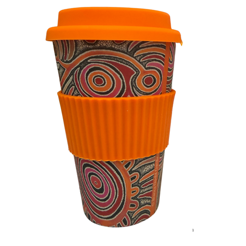 Celebration of Life - Aboriginal All Natural Bamboo Eco Travel/Coffee Mug (480ml) 