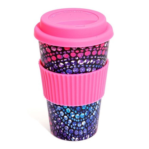 Aboriginal All Natural Bamboo Eco Travel/Coffee Mug (480ml) - Waterhole