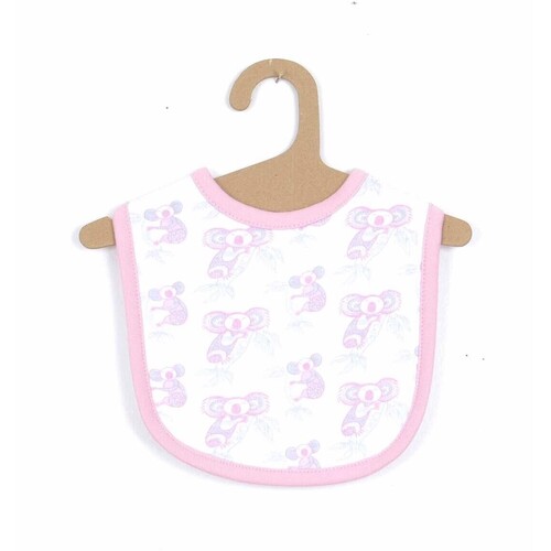 Muralappi Dreamytime Aboriginal design Cotton Baby Bib - Coolah the Koala (Pink)