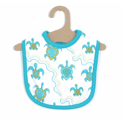 Muralappi Dreamytime Aboriginal design Cotton Baby Bib - Yalnga the Turtle