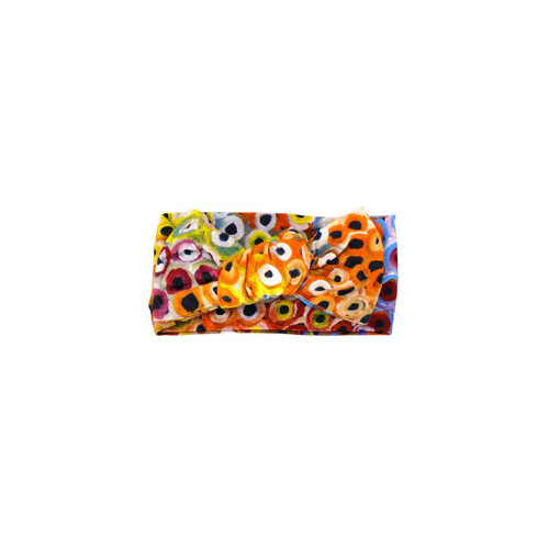 Utopia Aboriginal Art Bamboo Fabric Baby Headband - Soakage (Yellow)