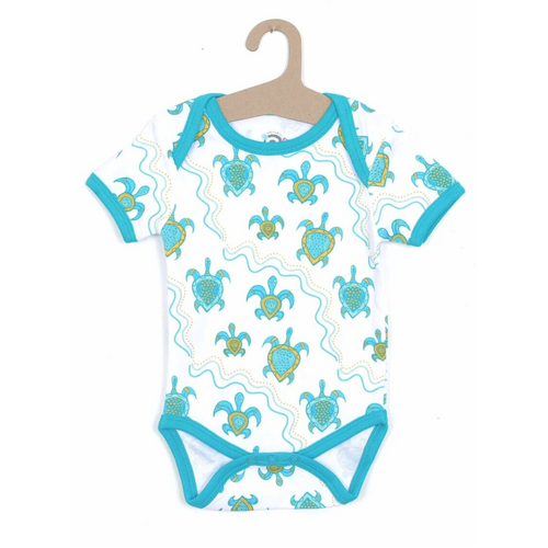 Muralappi Dreamytime Aboriginal design Soft Cotton Romper - Yalnga the Turtle [size: 3-6 month]