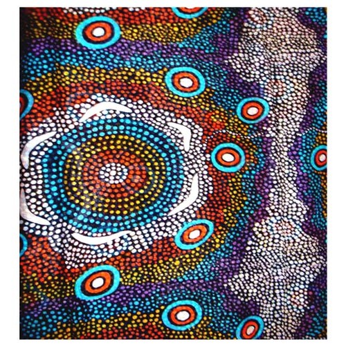 Tobwabba Aboriginal Art Cotton Voile Sarong (Blue) - 1.8m