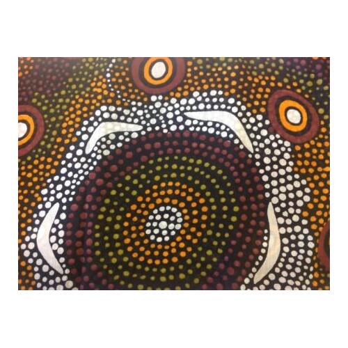Tobwabba Aboriginal Art Cotton Voile Sarong (Brown) - 1.8m