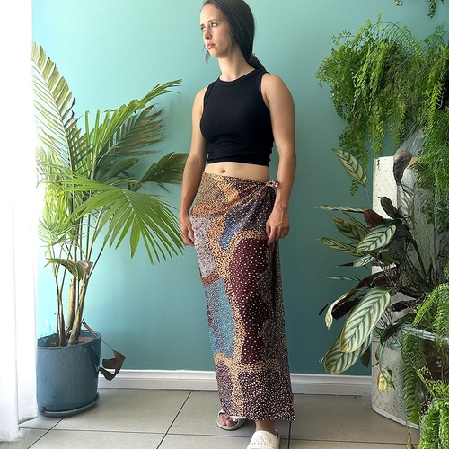 Better World Aboriginal Art - Luxe Organic Cotton Sarong (200cm x 115cm) - Salt Lake