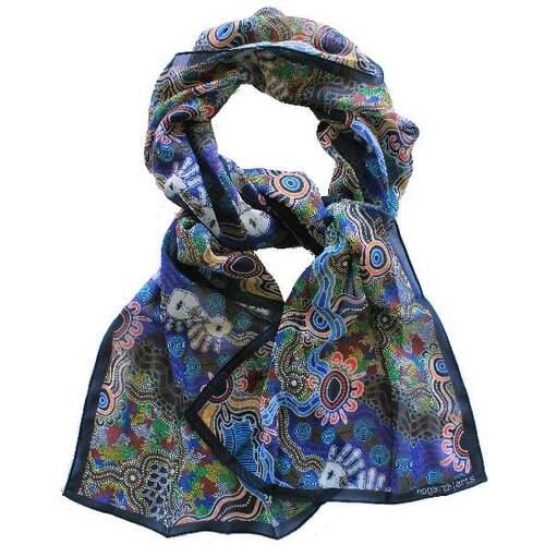 Hogarth Arts Aboriginal design Polyester Chiffon Scarf - Discovering Your Dreams