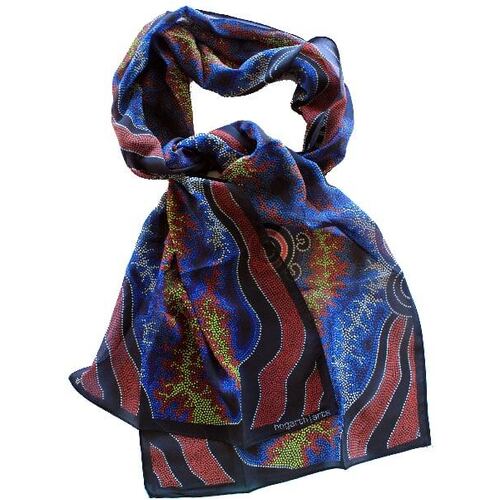 Hogarth Arts Aboriginal design Polyester Chiffon Scarf - The Heart of Fire