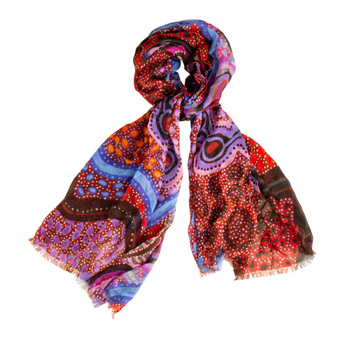 Koh Living Aboriginal Art Modal Scarf (172cm x 102cm) - Our Country