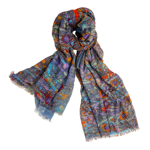 Koh Living Aboriginal Art Modal Scarf (172cm x 102cm) - Morning Mist