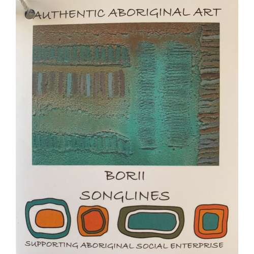 Saretta Aboriginal Art Open Weave Polyester Scarf (160cm x 45cm) - Borii (Songlines)
