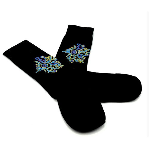 Better World Arts Men's Cotton Socks - Pikilyi Jukurrpa