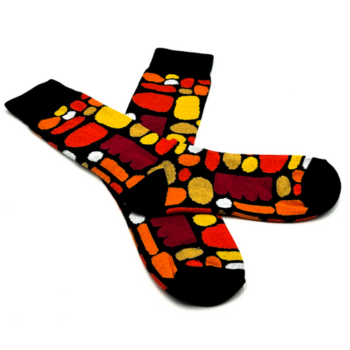 Better World Arts Men's Cotton Socks - Puli Puli Stones