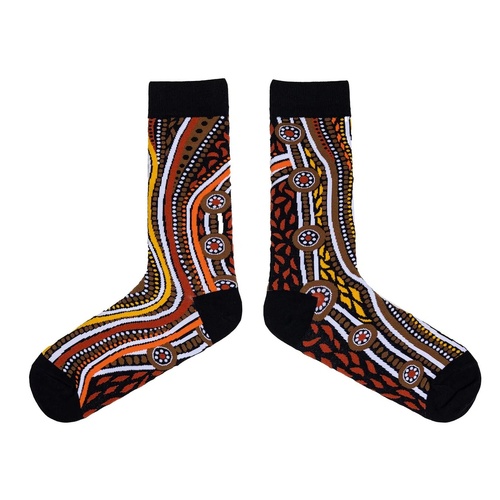Spencer Flynn MEN'S Aboriginal Art Socks - Bush Tracks