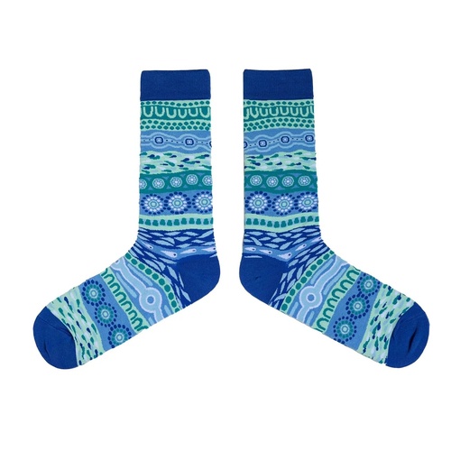 Spencer Flynn MEN'S Aboriginal Art Socks - Flowing Water