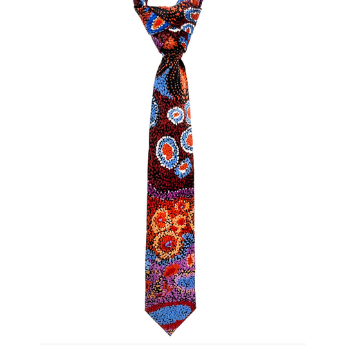 Better World Aboriginal Art Digital Print Boxed Polyester Tie - Seven Sisters