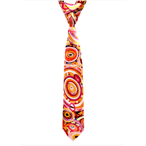 Better World Aboriginal Art Digital Print Boxed Polyester Tie - Ramindjeri RUWI 