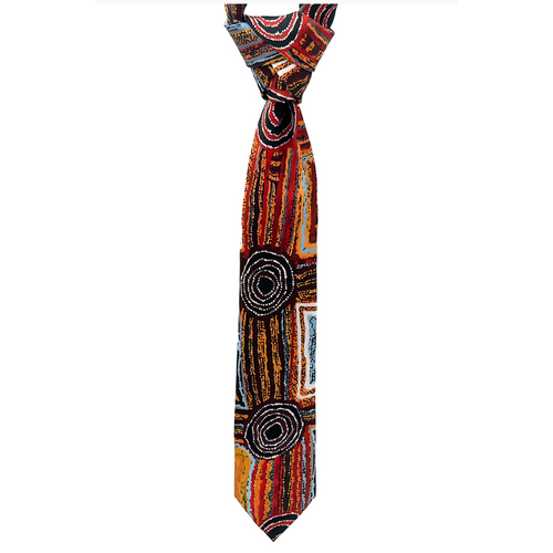 Better World Aboriginal Art Digital Print Boxed Polyester Tie - Body Paint Design