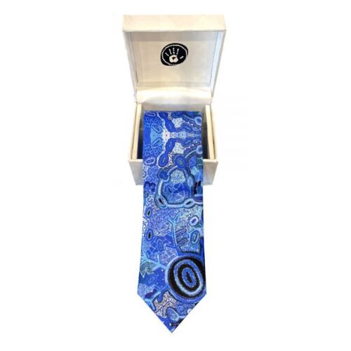 Better World Aboriginal Art Digital Print Boxed Polyester Tie - Pikilyi Jukurrpa 2