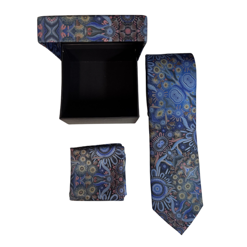 Chern'ee Sutton Aboriginal Art 2pce Polyester Tie Set - Lilly Pilly