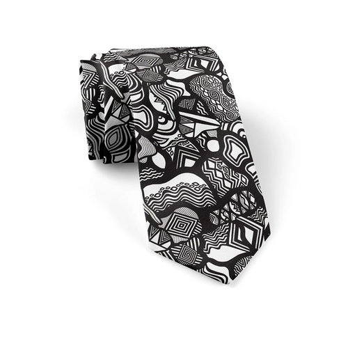 Dancing Wombat Aboriginal Art 2pce Woven Silk Tie Set - The Shapes of Country
