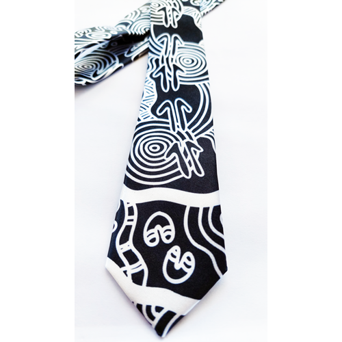 Hogarth Aboriginal Arts Polyester Silk Tie - Wandering the Land
