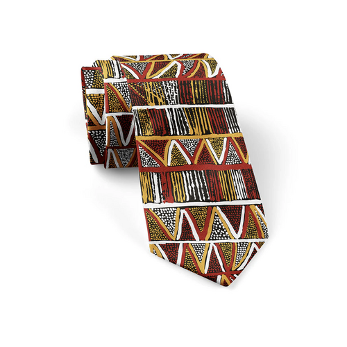 Jilamara Aboriginal Art 2pce Woven Silk Tie Set - Jilamara