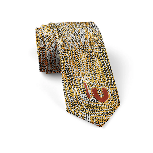 Papulankutja Aboriginal Art 2pce Woven Silk Tie Set - Wati Kutjara