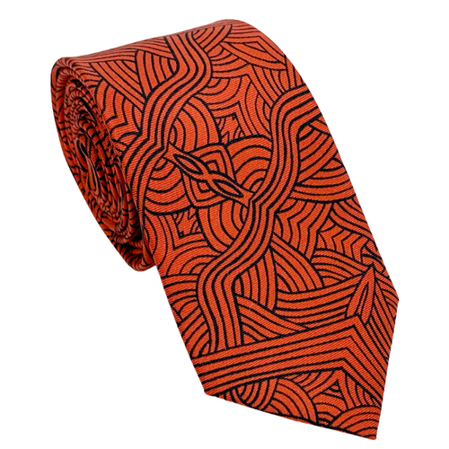 Warrina Aboriginal Art 100% Silk Tie (Giftbag) - Untitled