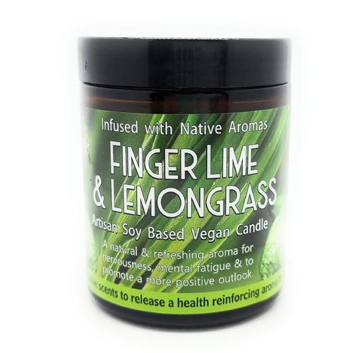 Native Soy based Vegan Candle Jar (160g) - Finger Lime & Lemongrass
