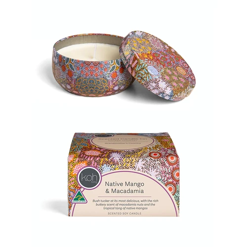 Koh Living Aboriginal Scented Native Mango & Macadamia Soy Candle Tin (170g) - Grandmother's Country