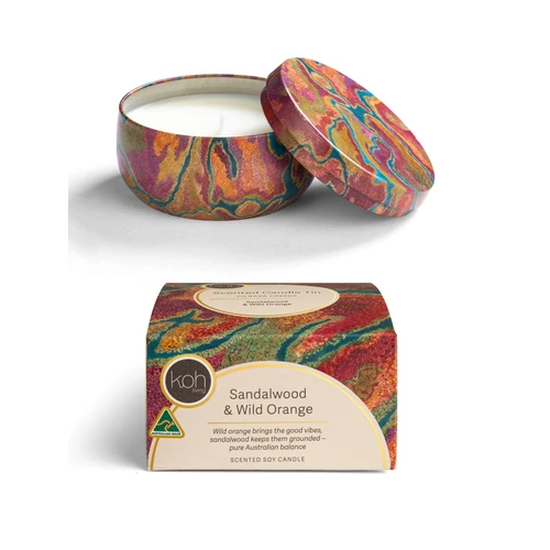 Koh Living Sandalwood & Wild Orange Soy Candle Tin (170g) - Pilbara Creeks