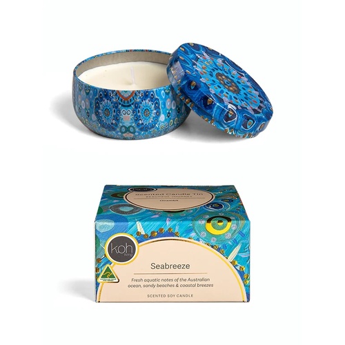 Koh Living Aboriginal Scented Seabreeze Soy Candle Tin (170g) - Girambit