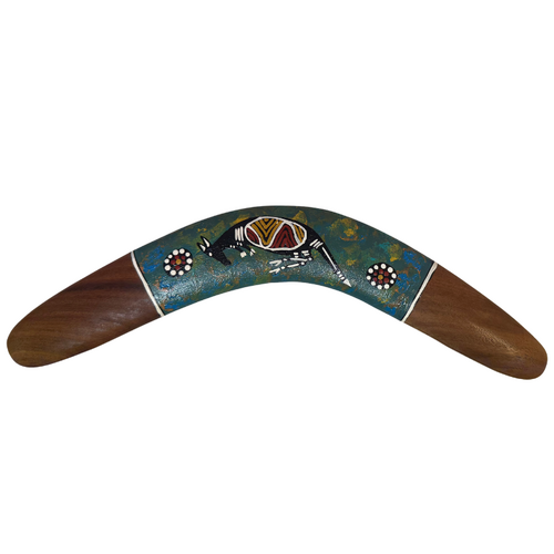 Non-Returning Brigalow 35cm Aboriginal Made Boomerang - Handpainted