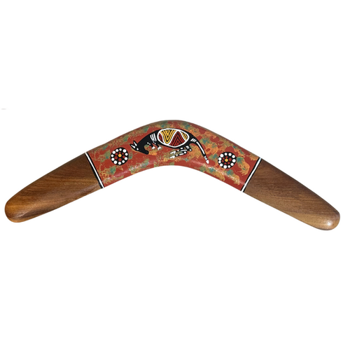 Non-Returning Brigalow 40cm Aboriginal Made Boomerang - Handpainted