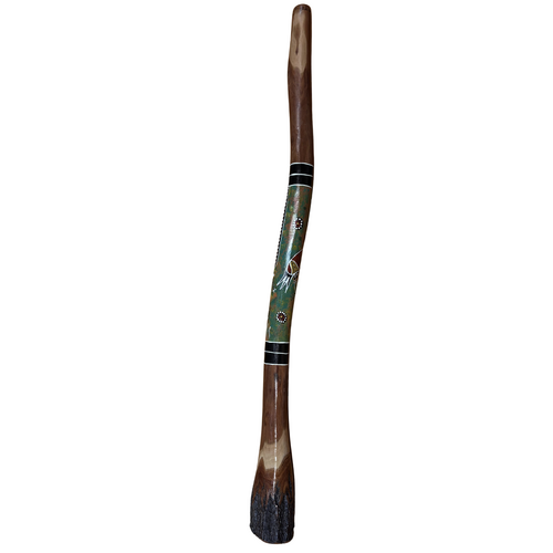 Eucalyptus handpainted Ironbark Didgeridoo [1.26m] - Brolga (Greens)