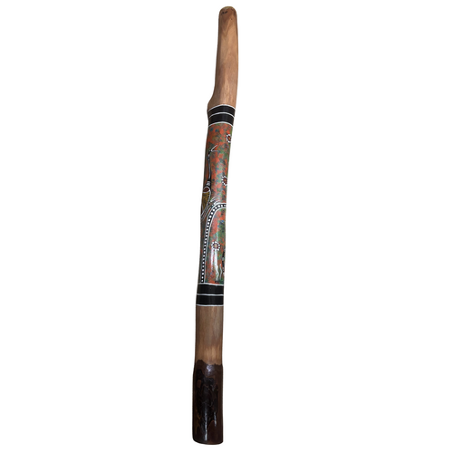 Pink/Green - Brolga Eucalyptus (Grey Box) Handpainted Didgeridoo (1.18m) - Bark Base