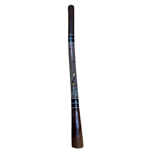 Eucalyptus (Ironbark) Handpainted Didgeridoo (1.23m) - Brolga (Earth Tones)