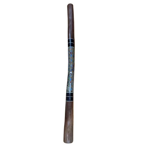 Eucalyptus (Ironbark) Handpainted Didgeridoo (1.30m) - Kangaroo (Blues)