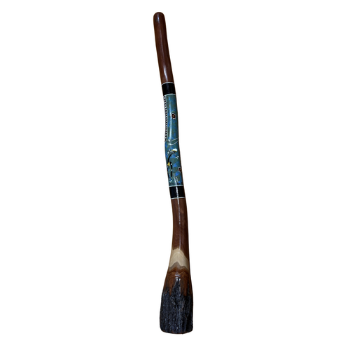 Eucalyptus (Ironbark) Handpainted Didgeridoo (1.35m) - Emu (Blue/Greens)