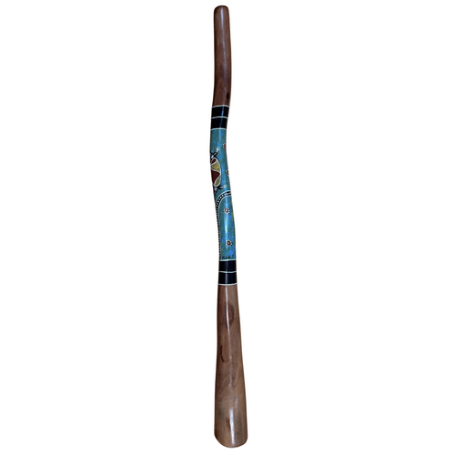 Eucalyptus (Ironbark) Handpainted Didgeridoo (1.45m) - Lizard (Blue/Greens)